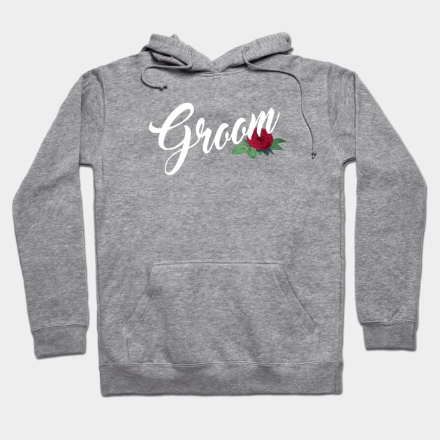 Elegant Groom Floral Wedding Calligraphy Hoodie by Jasmine Anderson